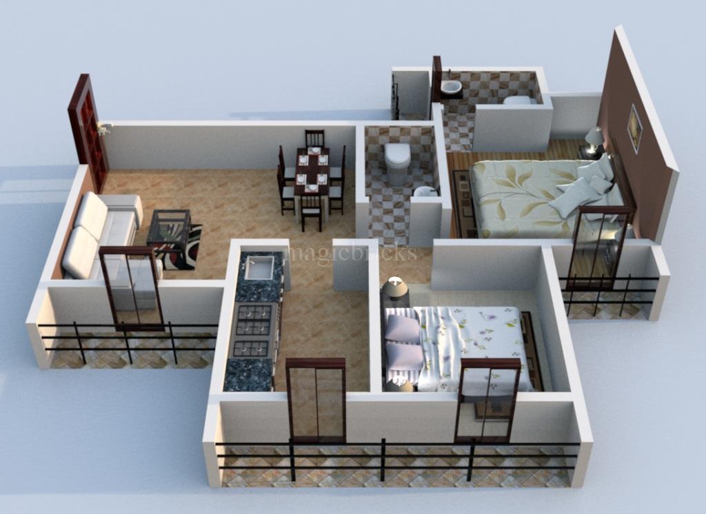 2bhk Flat Layout of Panchsheel Wellington